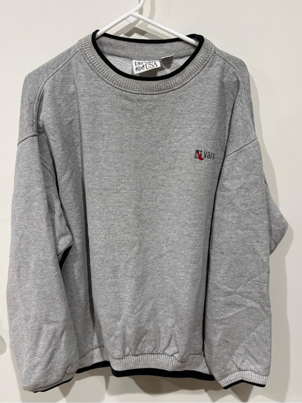 Vintage Light Gray Crewneck Sweatshirt Large Varsity Logo